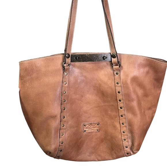 Patricia Nash Benvenuto Tan Leather Tote Shoulder Bag - Picture 2 of 15